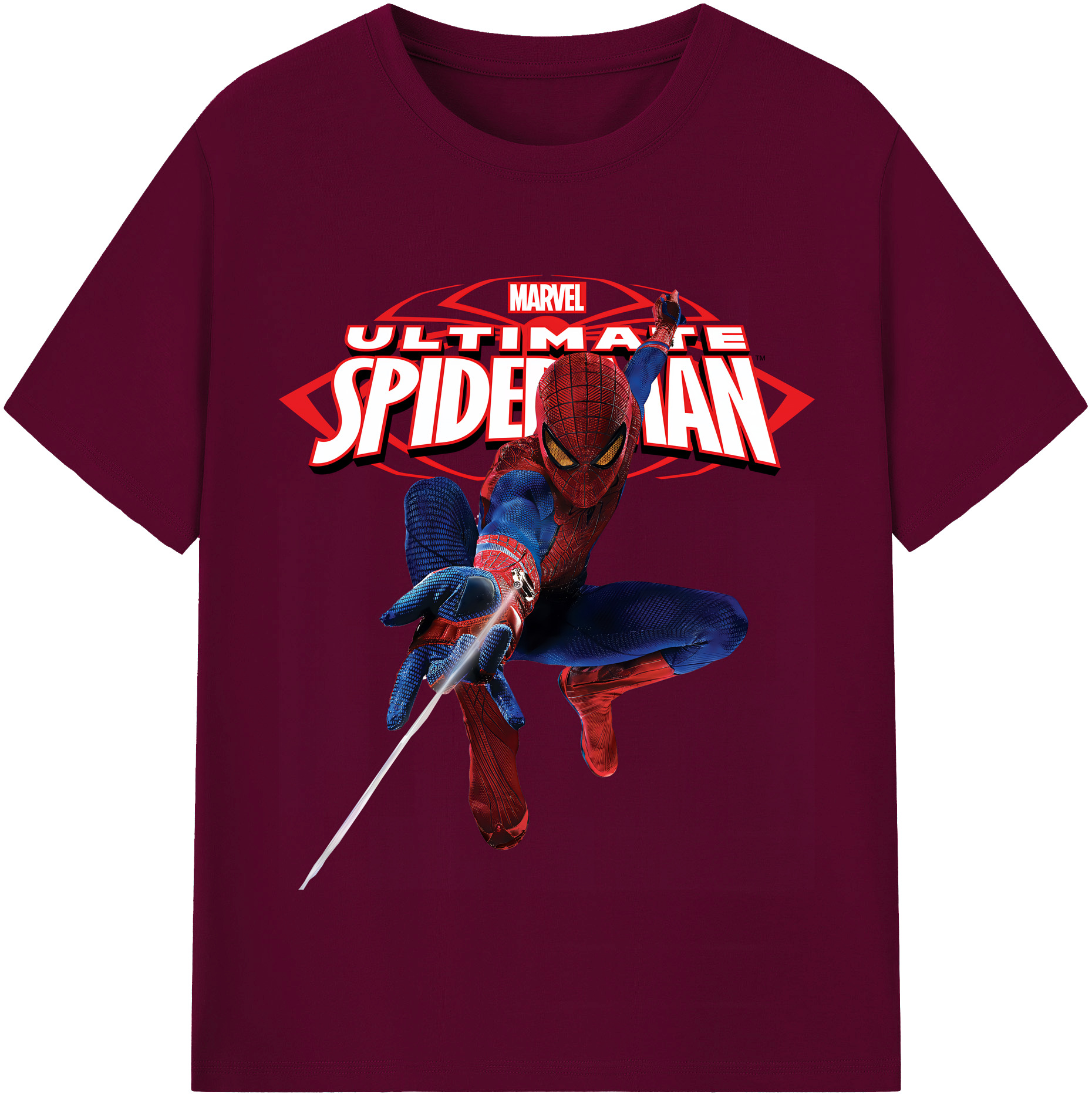 （画像用） Spider Man スパイダーマン レディースカジュアルプリントTシャツ（綿100％）